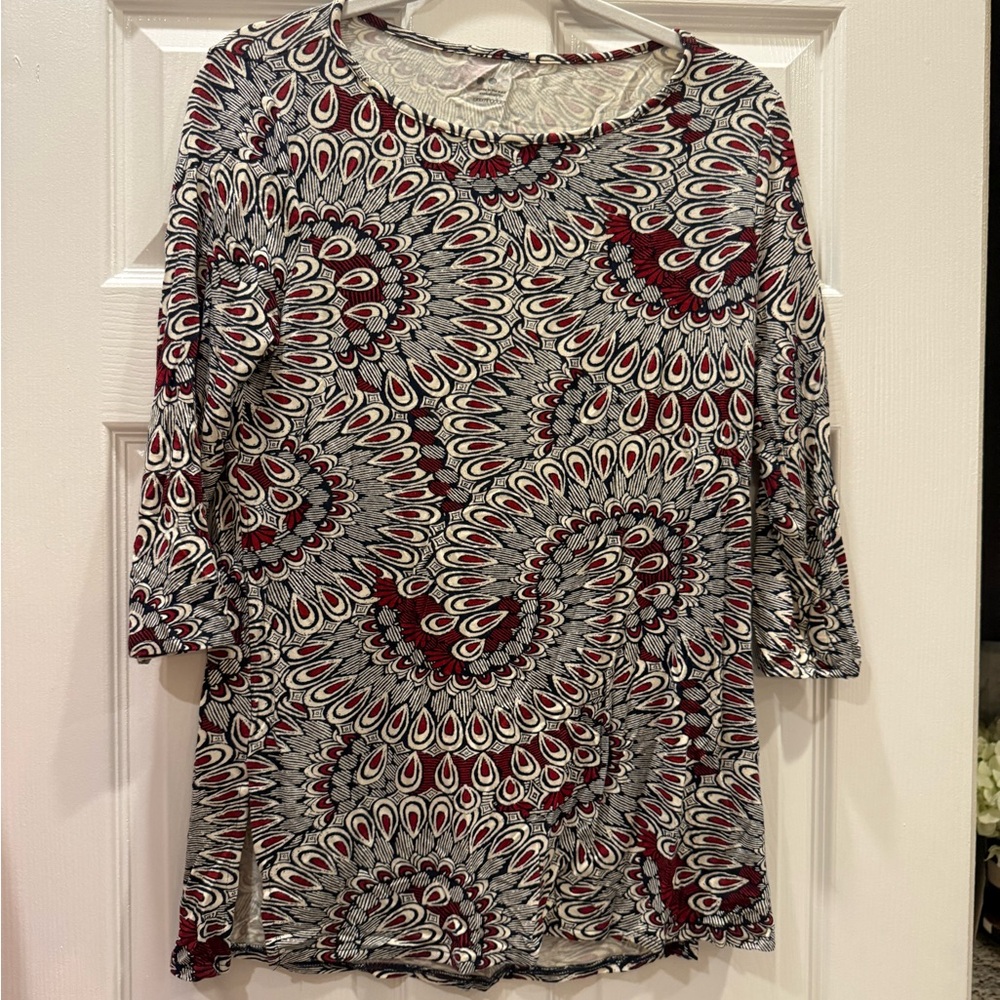 Bloomingdale's Red, Black & White Swirl-Print Tunic